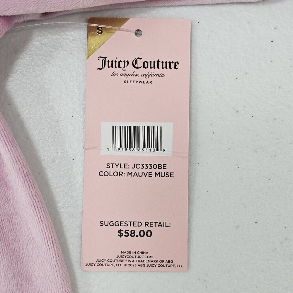 Juicy Couture Womens Pink Velour Sweatshirt Small Rhinestone Spellout Bling Soft - Picture 5 of 10